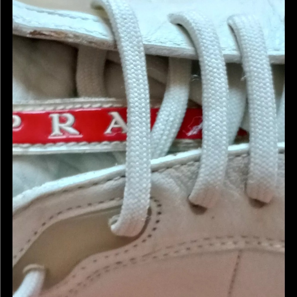 Prada Shoes Mens 37.5  white sneakers casual fashion size USA 7 Mens / 8 Womens - Picture 5 of 5